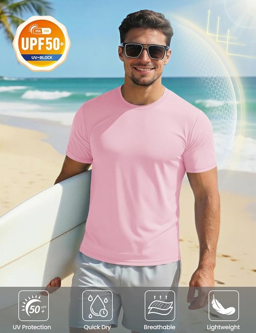 MAGCOMSEN Men's UPF 50+ Quick-Dry Athletic T-Shirt | Performance Running & Swim Tee