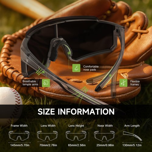Foliful 3 Pack Polarized Sunglasses for Men Women, Sports Mens Sunglasses with UV400 Protection for Baseball Cycling Running, Gray/Ice Blue/Red