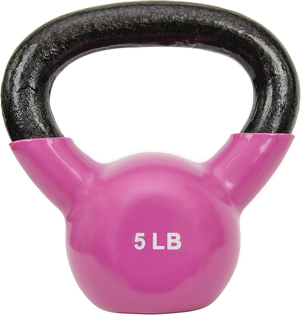 Sunny Health & Fitness Vinyl Coated Kettlebell - Ideal for Strength Training & Swinging | Available in 5-25 Pounds