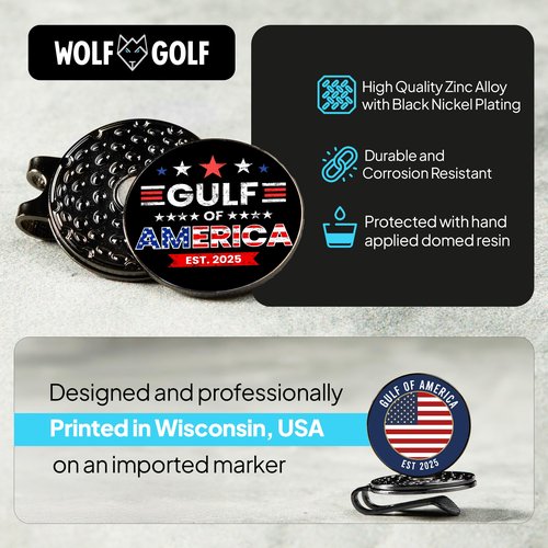 Wolf Golf Towels Golf Ball Marker Hat Clip Set | Multiple Sets to Choose from | 1 Magnetic Clip + 3 Ball Markers | Golf Accessories for Men & Women