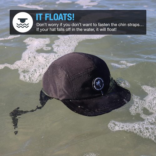 Ho Stevie! Floating Surf Cap - Protect Against Sunburn & Glare - Secure Fit with Comfy Chin Straps