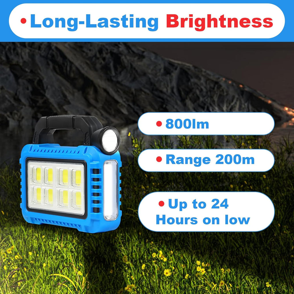 TANSOREN Solar Lanterns - 2 Pack LED Camping Lights | Rechargeable Emergency Flashlights for Power Outages