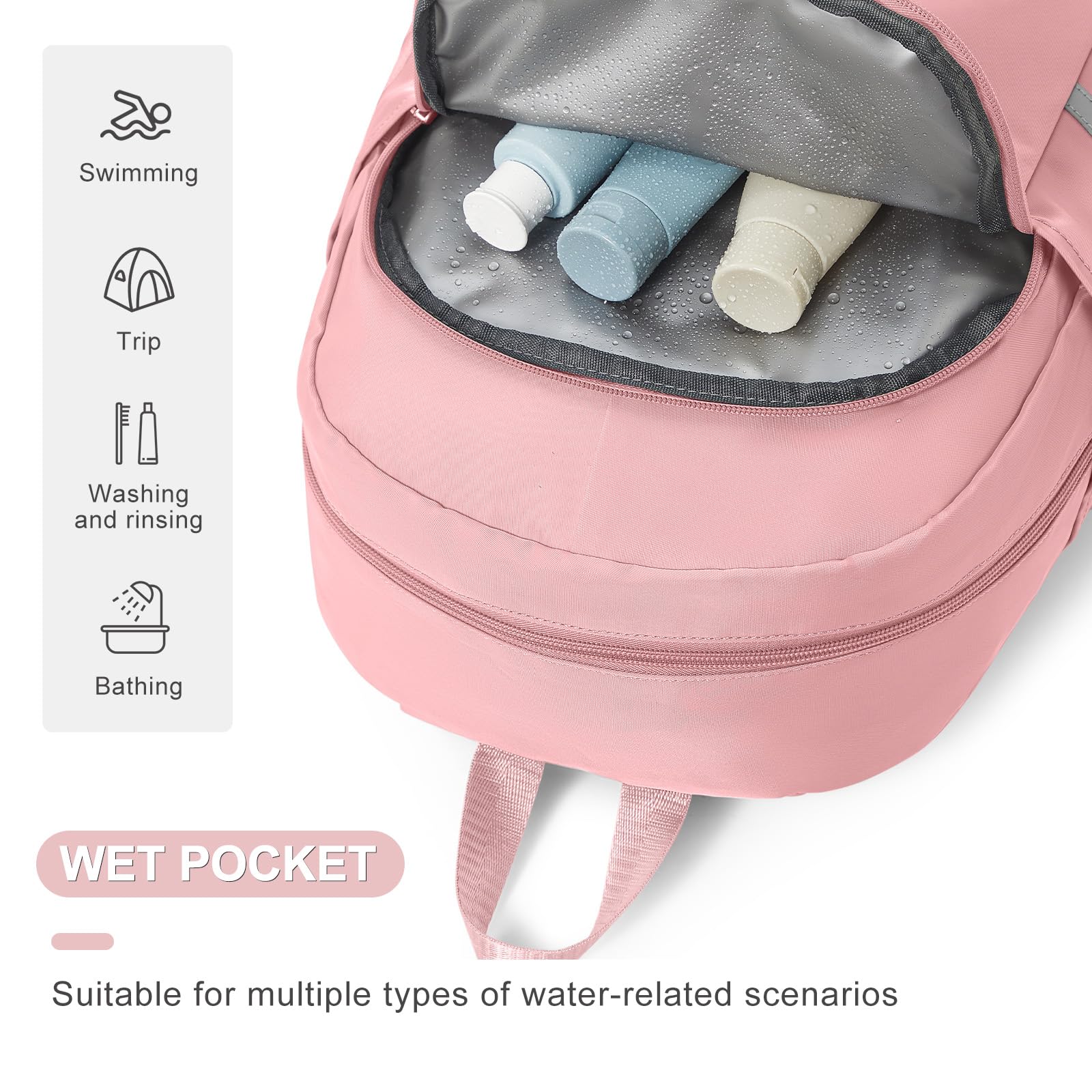 coofay Gym Backpack For Women Waterproof Sports Backpack With Shoe Compartment Lightweight Travel Backpacks Small Gym Bag Dance Volleyball Backpacks