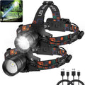 Skiennix Rechargeable Headlamp - 99,000 Lumens Super Bright LED | 3 Modes, 90° Adjustable, IPX6 Waterproof, 45H Runtime