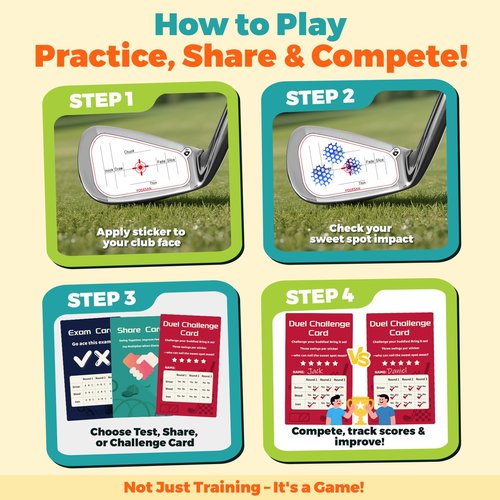 FODESAN Golf Impact Tape, Golf Swing Trainer & Training Aid, Club Face Stickers for Instant Swing Feedback, Indoor & Simulator Practice, Golf Accessories, Practical Golf Gifts & Golf Stuff for Golfers