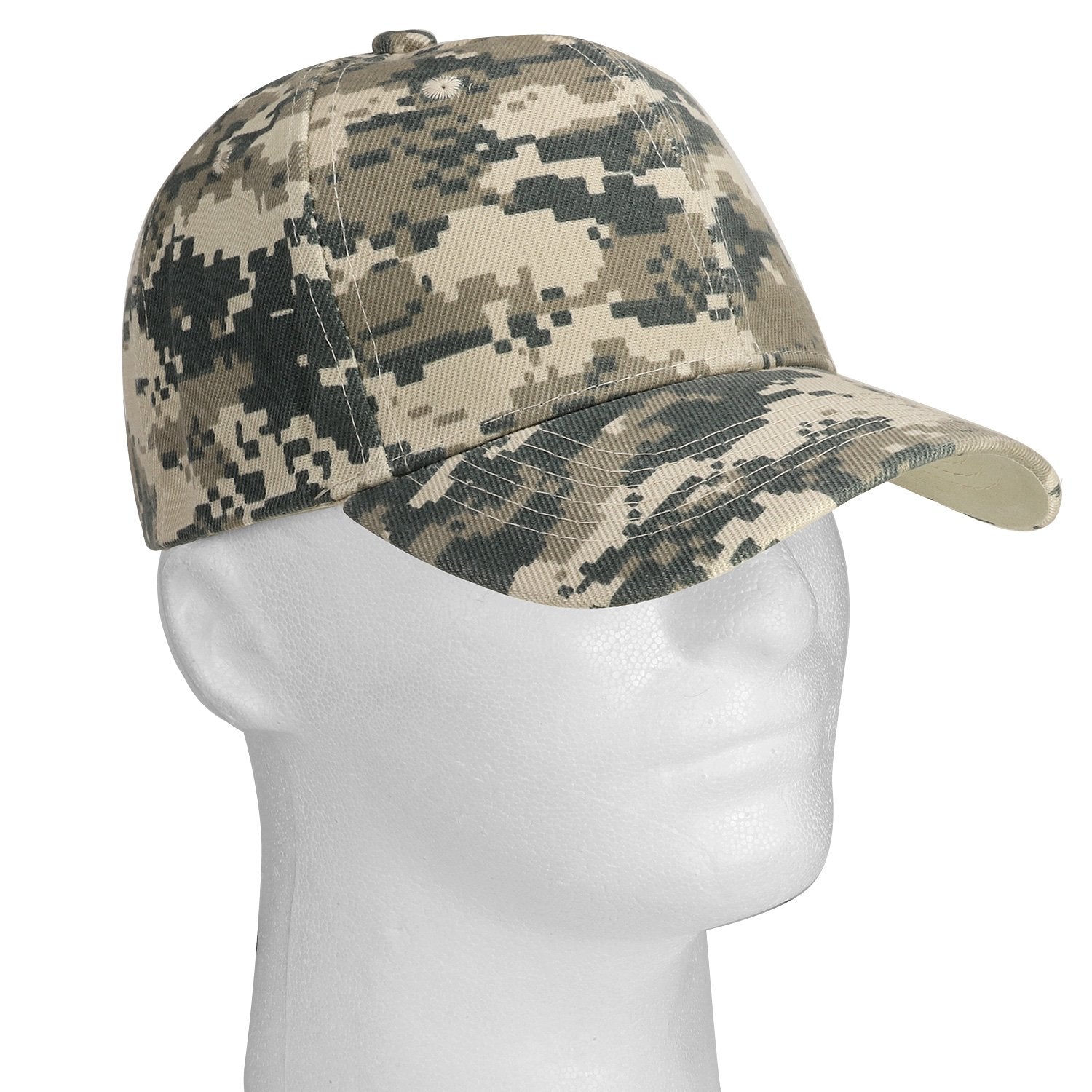 Falari Baseball Cap Adjustable Size for Running Workouts and Outdoor Activities All Seasons (2pk Digital & Grey Camo)