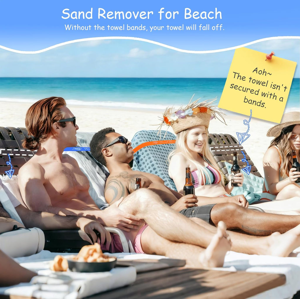 Skiennix Towel Band - Essential Beach & Pool Accessory with Magnetic Hooks | Perfect for Cruises & Vacations