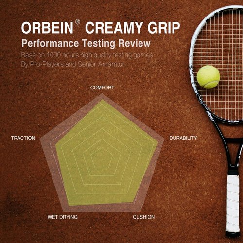 ORBEIN Orange Tennis Grip Tape - Tennis Overgrip for Tennis Racquet - Tennis Racket Grip Tape - Pickleball Paddle Grip Tape