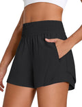BMJL Women's Athletic Shorts - High Waisted 2.5" Running Shorts with Zipper Pocket | Sporty Yoga & Gym Wear