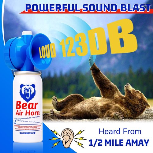 Fingig 1.4oz Bear Horn - 123dB Loud Mini Air Horn for Self Defense | Audible Up to 1/2 Mile