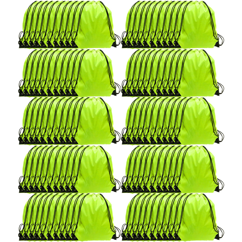GoodtoU Drawstring Bags, Drawstring Backpack for Sport, Traveling, Team (60Pcs, Fluorescent Green)