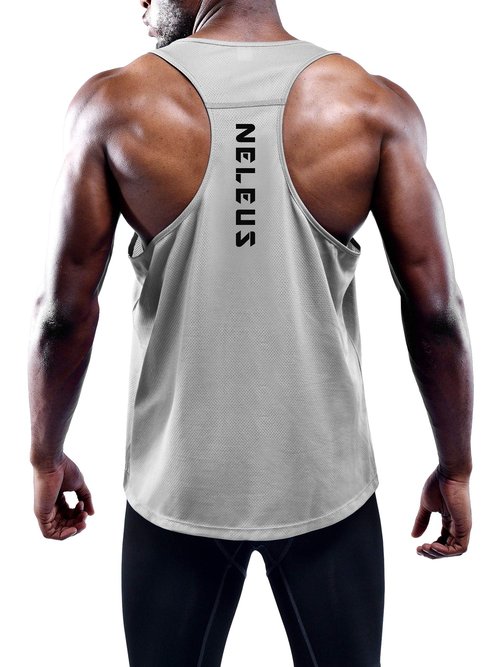 NELEUS Men's Workout Running Tank Top Sleeveless Gym Athletic Shirts Pack of 3,5080,Black/Grey/Red,S