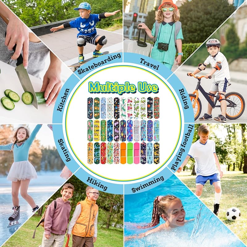 Sublaga 300 Pcs Kids Bandages - 33 Styles Waterproof Cartoon Adhesive Bandages (Colorful) Variation: Colorful - 300 Pcs