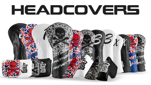 King Pins Golf Red White Blue Camo Headcovers - Premium Quality Golf Headcovers. Embroidered Hand-Made Leather, Stylish Golf Club Cover - Customize Your Golf Bag (Blade)
