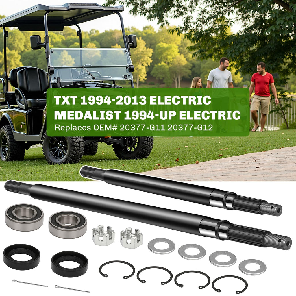 seosstt for 1994-2013 EZGO TXT Medalist Electric Golf cart Rear axle, Suitable for Golf cart Driver Side and Passenger Side Rear axle, can Replace The Original Factory Number 20377-G11 and 20377-G12