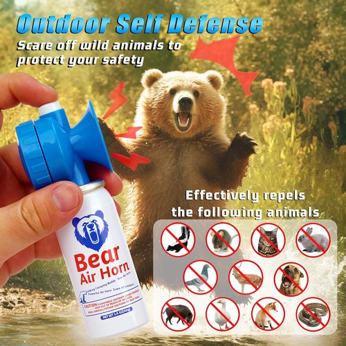 Fingig 1.4oz Bear Horn - 123dB Loud Mini Air Horn for Self Defense | Audible Up to 1/2 Mile