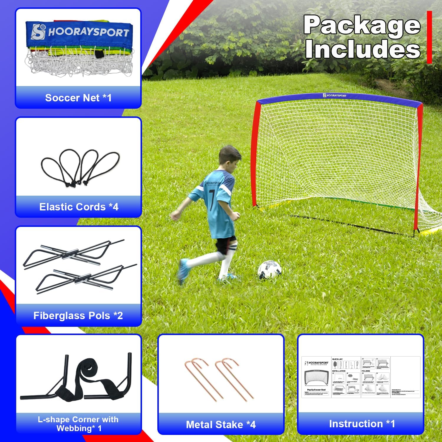 Skiennix Portable Soccer Goal - Pop Up Design for Indoor & Outdoor Training | Ideal for Backyard Use