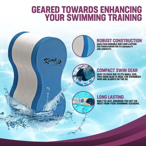 Kemp USA Solid Swim Pull Buoy Float Pack of 2 EVA Foam Training Buoy for Swim Technique Arm Strength & Endurance Training Pool Swim Equipment