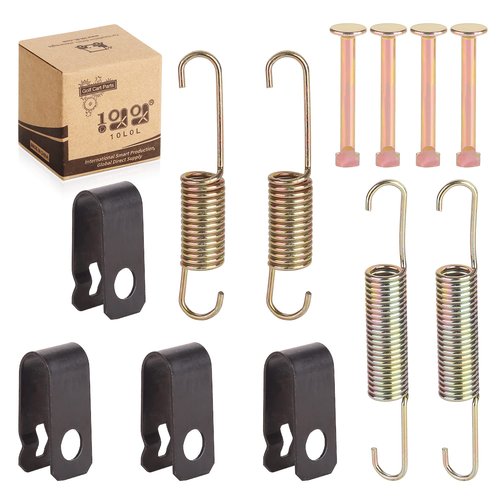 10L0L Golf Cart Brake Shoes and Spring Kit for Club Car DS 1995-up, Precedent 2004-up, EZGO 1986.5-1995, Yamaha G1 G2 G8 G9, Replace 101823201 1011463 23364G1 27249G01