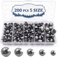 Skiennix Premium Split Shot Fishing Weights - Removable Leakproof Sinkers for Freshwater & Saltwater | 200/350 Pcs in 5/6 Sizes
