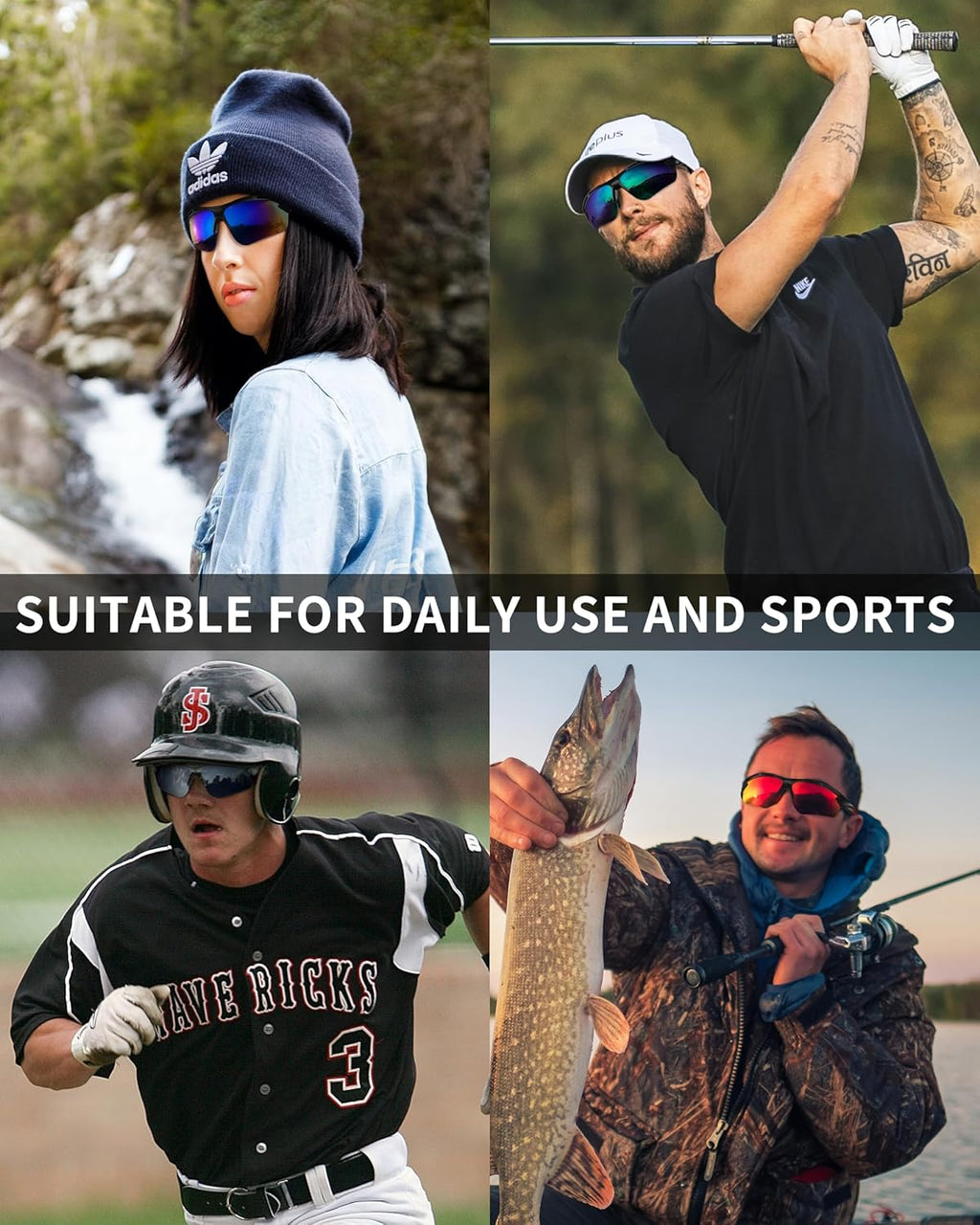 Polarized Sports Sunglasses | UV400 Protection for Men & Women - Lightweight TR90 Design