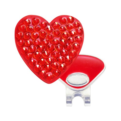 Navika Crystal Heart Golf Ball Marker & Hat Clip | Premium Valentine's Day for Women | Sparkly Golfing Accessory for Ladies' Leagues & Tournaments