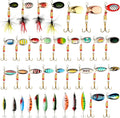 Skiennix Fishing Lures Kit - 100 Pcs Metal Spinner Baits for Trout, Salmon, Bass | Includes 4 Tackle Boxes