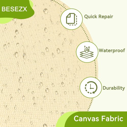 Besezx Canvas Repair Tape - Waterproof Self-Adhesive Fabric Patch for Outdoor Gear | 3" x 79" (Light Brown)