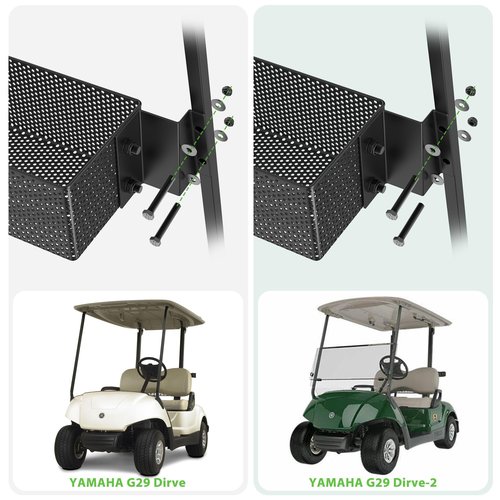 10L0L Golf Cart Front Basket for Yamaha G29 Drive and Drive 2, Inner Storage Box, Metal Tray, Dash Organizer