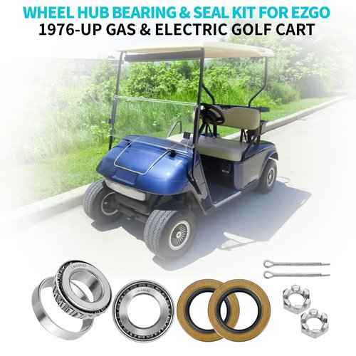 10L0L Golf Cart Front Wheel Hub Bearing & Seal Kit for EZGO 1976-up Gas & Electric, OEM# 50892G1 25146G1 70895G01