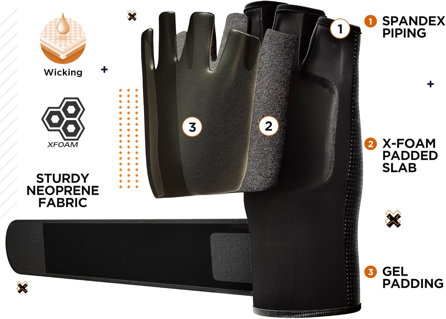 RDX Boxing Inner Gloves - Hybrid Design Hand Wraps for Men & Women | 50cm Long Wrist Support, Neoprene for MMA & Kickboxing