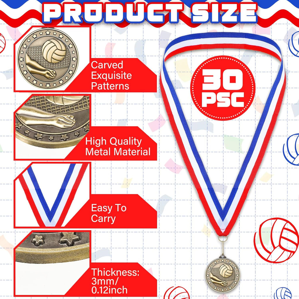 Remuuly Gold Medals - 30 Pcs Bulk Sports Awards for Basketball, Soccer, Baseball & More | 2'' Size