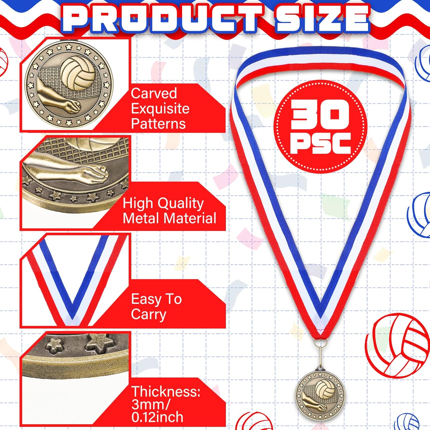 Remuuly Gold Medals - 30 Pcs Bulk Sports Awards for Basketball, Soccer, Baseball & More | 2'' Size