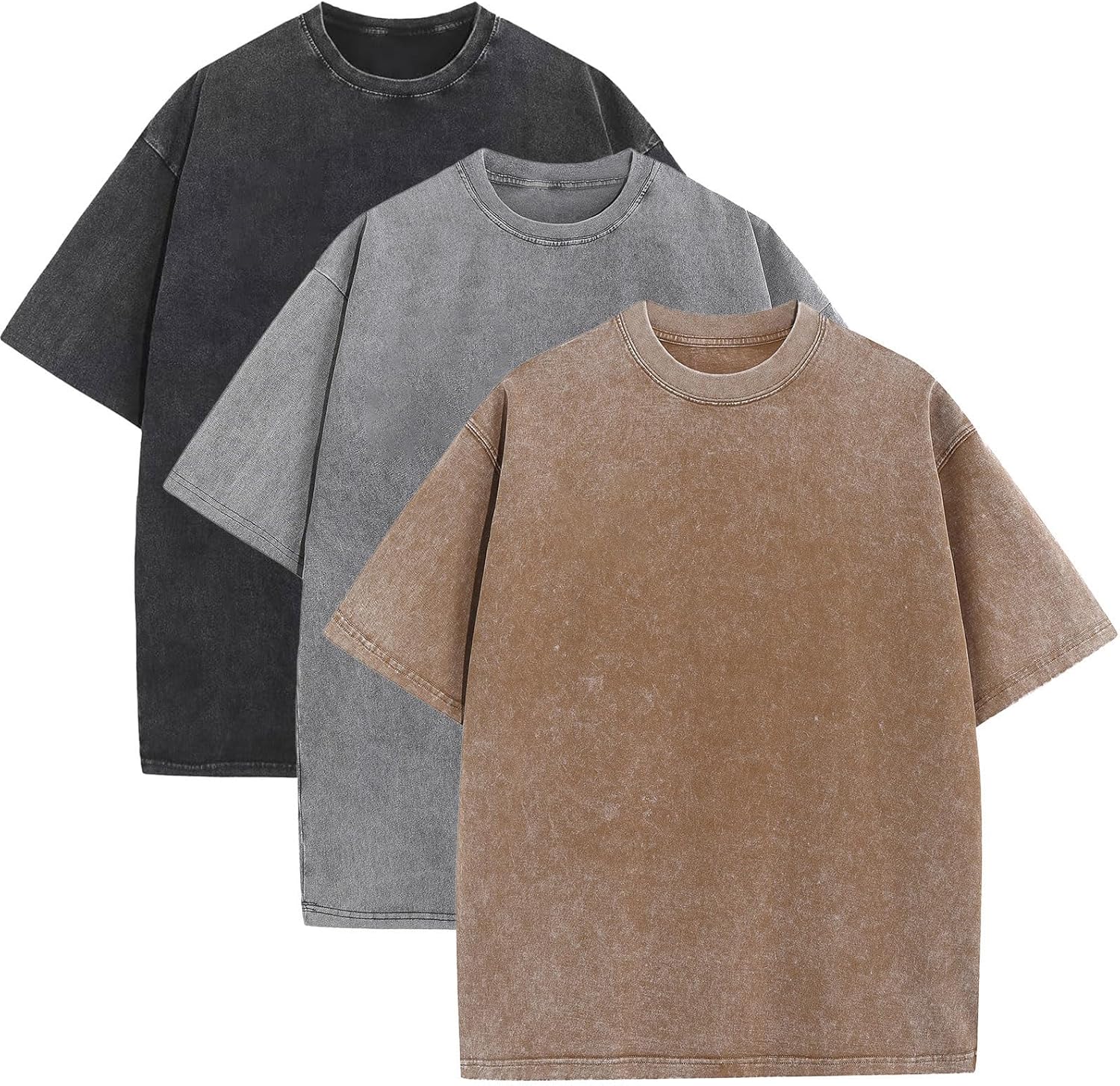 Skiennix Men's Oversized Cotton T-Shirt - Vintage Washed Casual Tee | Unisex Short Sleeve