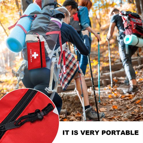 AOUTACC 12pcs Mini First Aid Kit Empty Bag, Travel Empty First Aid Kit Pouch with Zippered for Emergency at Home, Office, Car, Outdoors, Boat, Camping, Hiking(Bag Only)