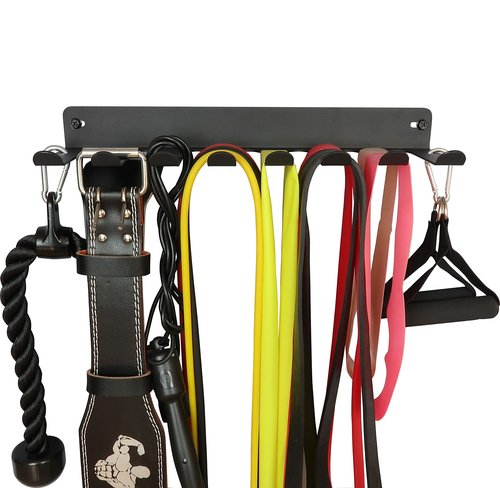 Multi-Purpose Gym Storage Rack Resistance Bands Hook Home Gym Accessories Storage Fitness Bands Rack Heavy Duty Rack for Resistance Bands, Straps, Jump Ropes, Foam Rollers, Chains