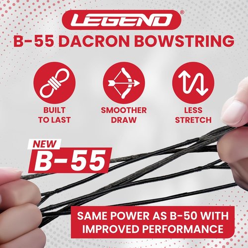 Legend Recurve Bow String - Durable Dacron Replacement - Fits 48in to 66in Bows - 12-16 Strands
