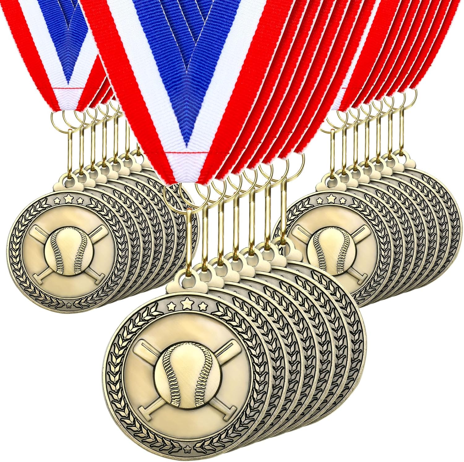 Remuuly Gold Sports Medals - 30 Pcs 2'' Awards for Basketball, Soccer, Baseball & More