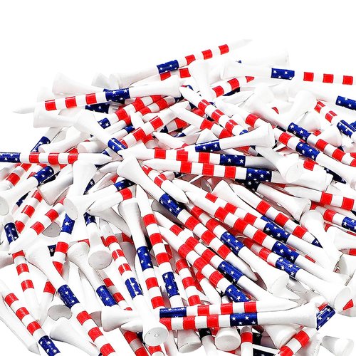 Dukars 3-1/4" Performance Golf Tees, Stars and Stripes, 100 Count