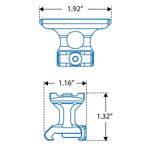 UTG Super Slim T1 Mount, Lower 1/3 Co-Witness, Black (MT-T113C)