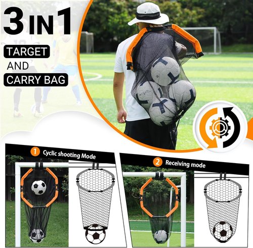 Dimples Excel Soccer Goal Target Net - 3 in 1 Practice System for Skill Development