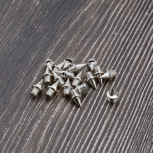 SING F LTD 30PCS 7mm Track Shoe Spikes with Spike Wrench Replacement Steel Spikes for Sports Shoes Long Jump Track and Field Sprint Silver