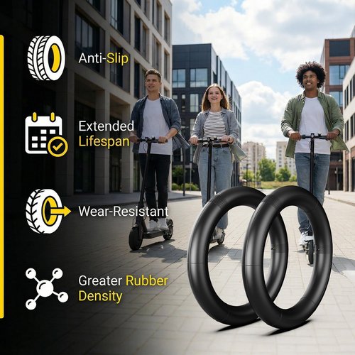 NAIXTYRE(2 Pack)10x2.125 Electric Scooter Inner Tubes, Thickened 2.0mm Butyl Rubber Replacement Tires with Extended Valve Compatible with Segway Ninebot F20 F25 F30 F40 and 10 Inch Scooters