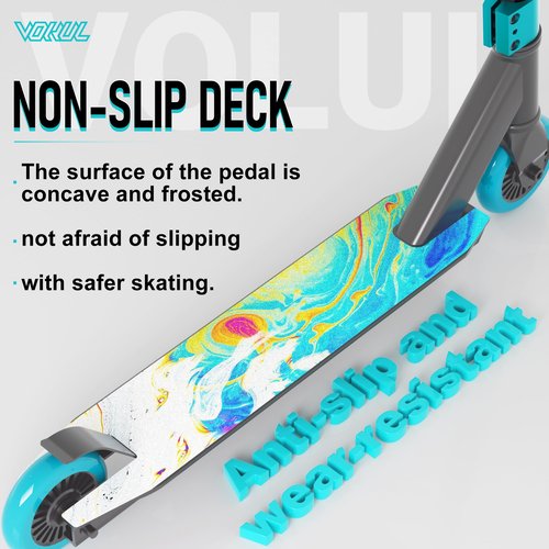 VOKUL Complete Pro Stunt Scooter for Kids, Boys Girls, Teens High Performance Trick Scooter for Skatepark Street – for Ages 6 and Up