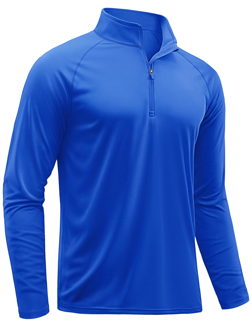 TACVASEN Men's Athletic Hiking Shirts Long Sleeve 1/4 Zip Pullover Tops UV Sun Protection Shirts for Summer Activewear Long Sleeve Dry Fit Men Blue M