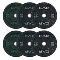 CAP 370 lb Economy Speckled Olympic Bumper Plate Set 2-Inch Olympic Plates, Medium Bounce Rubber Weight Plates with Steel Hub for Weightlifting, Strength Training & Home Gym Workouts