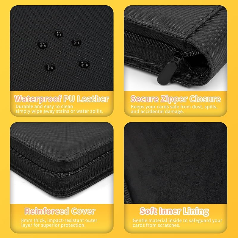 OTMOTMO 1024-Pocket Trading Card Binder 16-Pocket Side-Loading Album – Black2 (TCG MTG Lorcana Sports Cards)