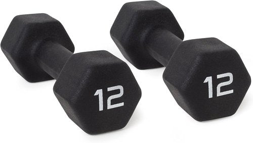 CAP Barbell Dumbbell Weights - Black Neoprene Coated Set for Enhanced Grip and Comfort