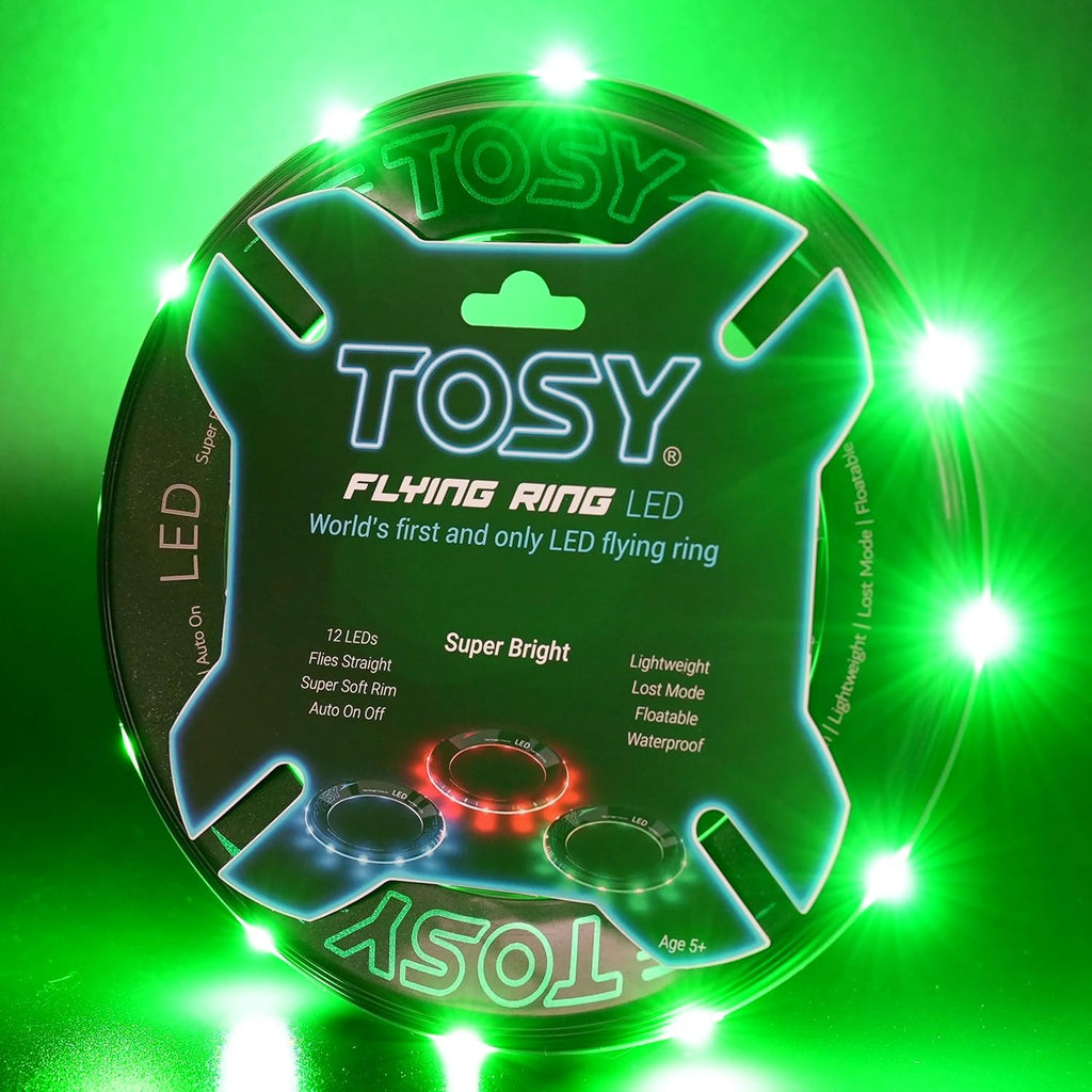 TOSY Flying Ring Bundle - 3 Pack of 2X Bright Blue & Green LED Lights | Perfect for Outdoor Fun
