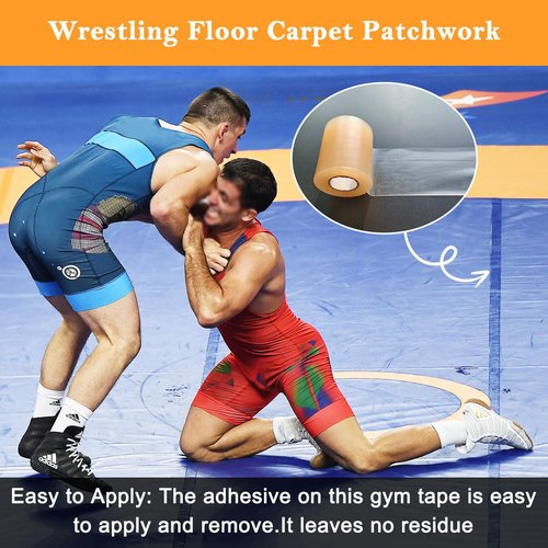 Wrestling Mat Tape Carpet-Tape - 6 Rolls 4 Inches x 84 Foot PVC Gymnastics Floor Tape, Seam Cover Tape for Wrestling Grappling Exercise Mats, 7 Mil Heavy Duty Carpet Tape,